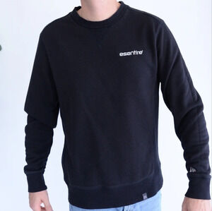 New Era Esentire Black Crewneck Long Sleeve  Sweater - size medium